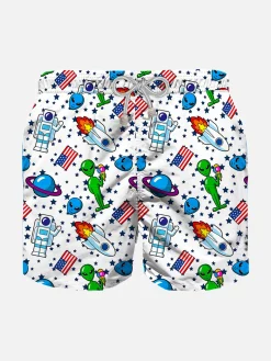 Badeshorts für Jungen mit Weltraum-Print