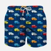 Badeshorts für Jungen mit mehrfarbigem Autos-Print