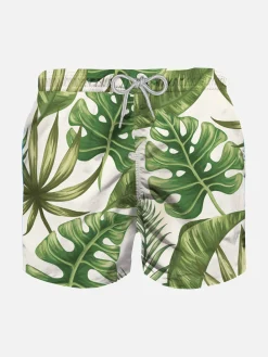 Badeshorts für Jungen mit tropischem Aufdruck