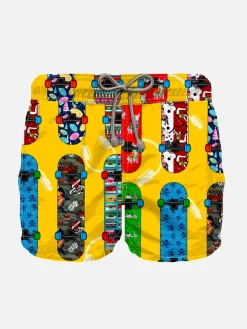 Badeshorts für Jungen mit Skateboard-Aufdruck