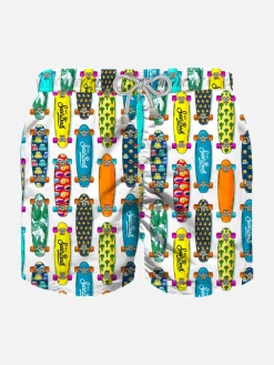 Badeshorts für Jungen mit Skateboard-Aufdruck