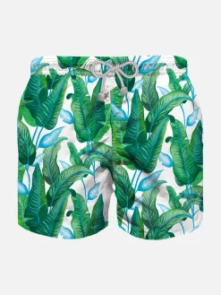 Badeshorts für Jungen mit tropischem Aufdruck