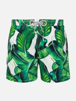 Badeshorts für Jungen mit Bananenblätter-Print