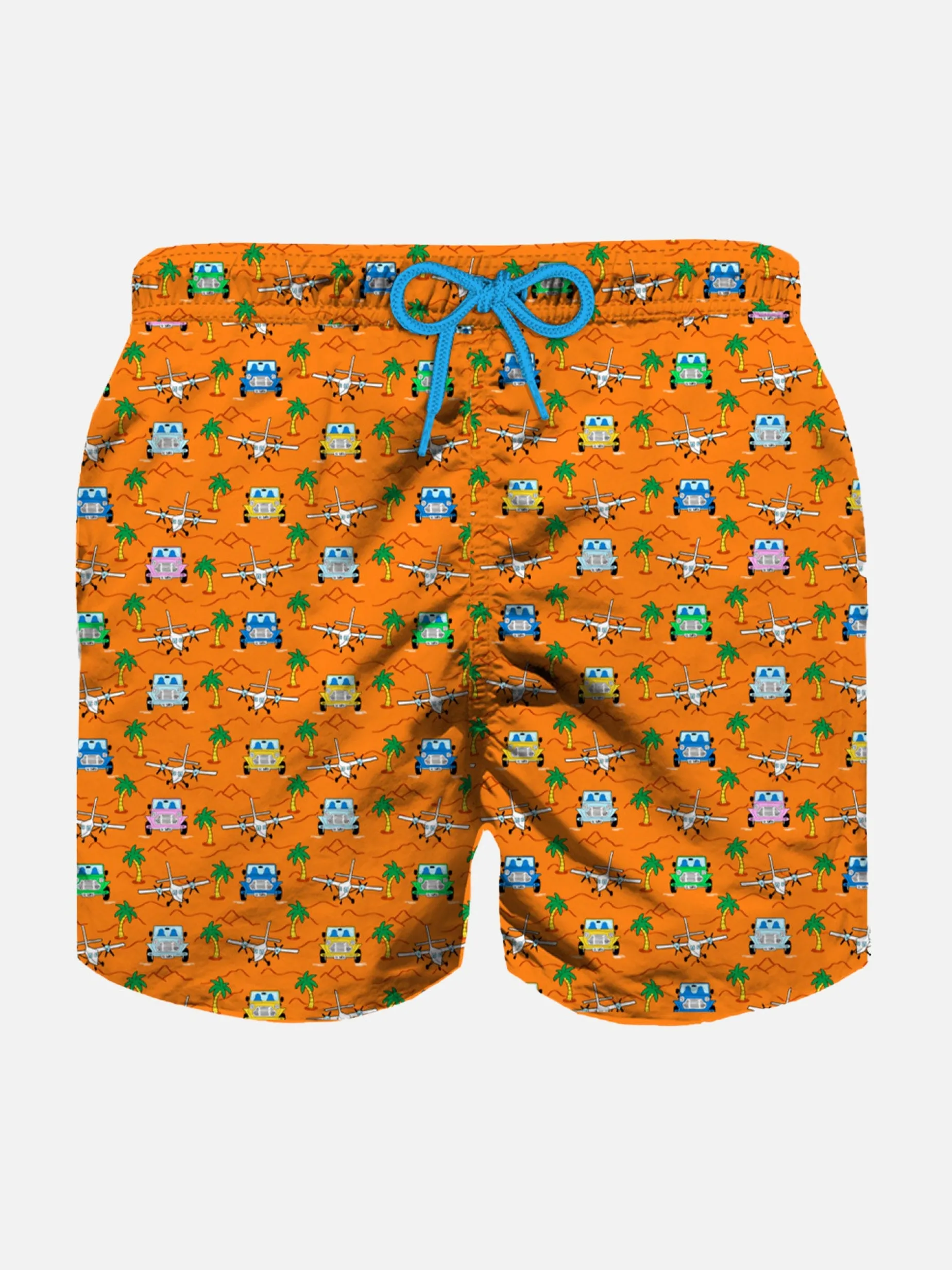 Badeshorts für Jungen mit Autos und Palmen-Print