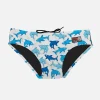 Badeshorts für Jungen mit hellblauem Hai-Aufdruck
