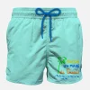 Badeshorts für Jungen mit Faccio un mare di guai! Stickerei