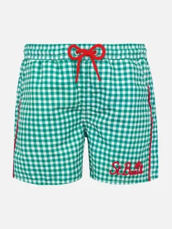 Badeshorts für Jungen mit Gingham-Print
