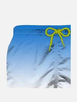 Badeshorts für Jungen mit blauem und weißem Farbverlaufsdruck