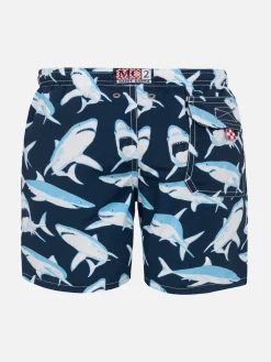 Badeshorts für Jungen mit Haifischmuster