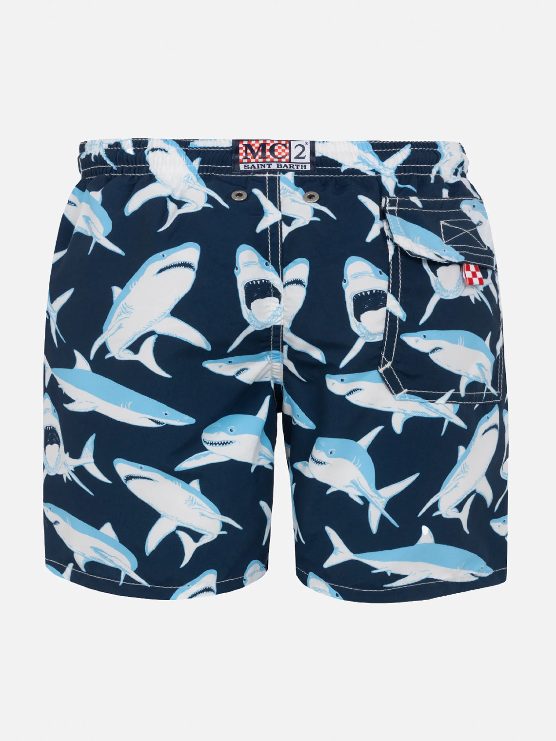 Badeshorts für Jungen mit Haifischmuster