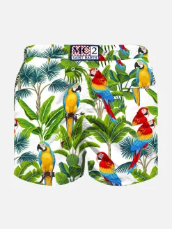 Badeshorts für Jungen mit Papageien-Print