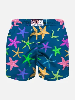 Badeshorts für Jungen mit mehrfarbigem Seestern-Print