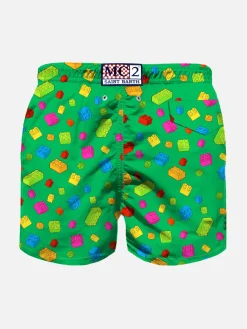 Badeshorts für Jungen mit mehrfarbigem Ziegelstein-Print