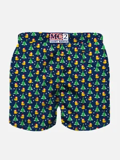Badeshorts für Jungen mit weihnachtlichem Enten-Print
