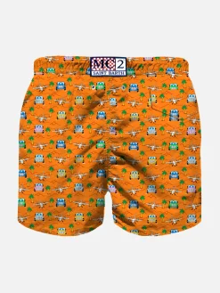 Badeshorts für Jungen mit Autos und Palmen-Print