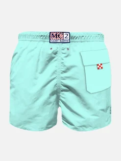 Badeshorts für Jungen mit Faccio un mare di guai! Stickerei