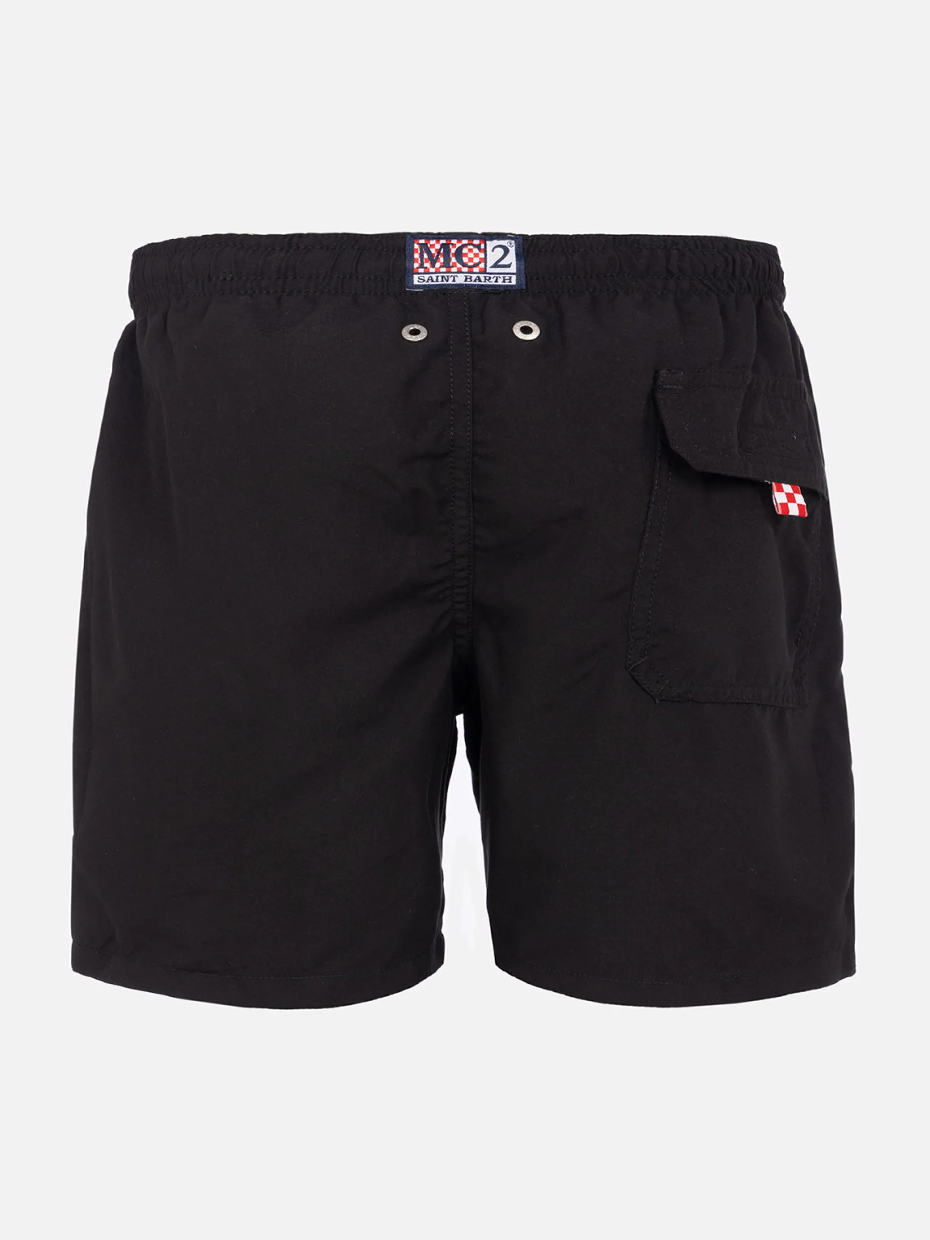 Badeshorts für Jungen mit Lucifer-Stickerei