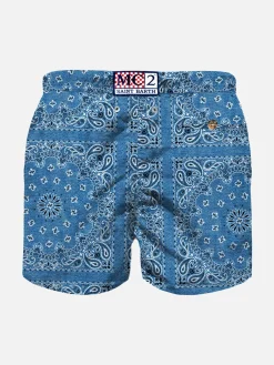 Badeshorts für Jungen mit Bandana-Print aus Denim