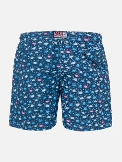 Badeshorts für Jungen mit mehrfarbigem Krabbendruck