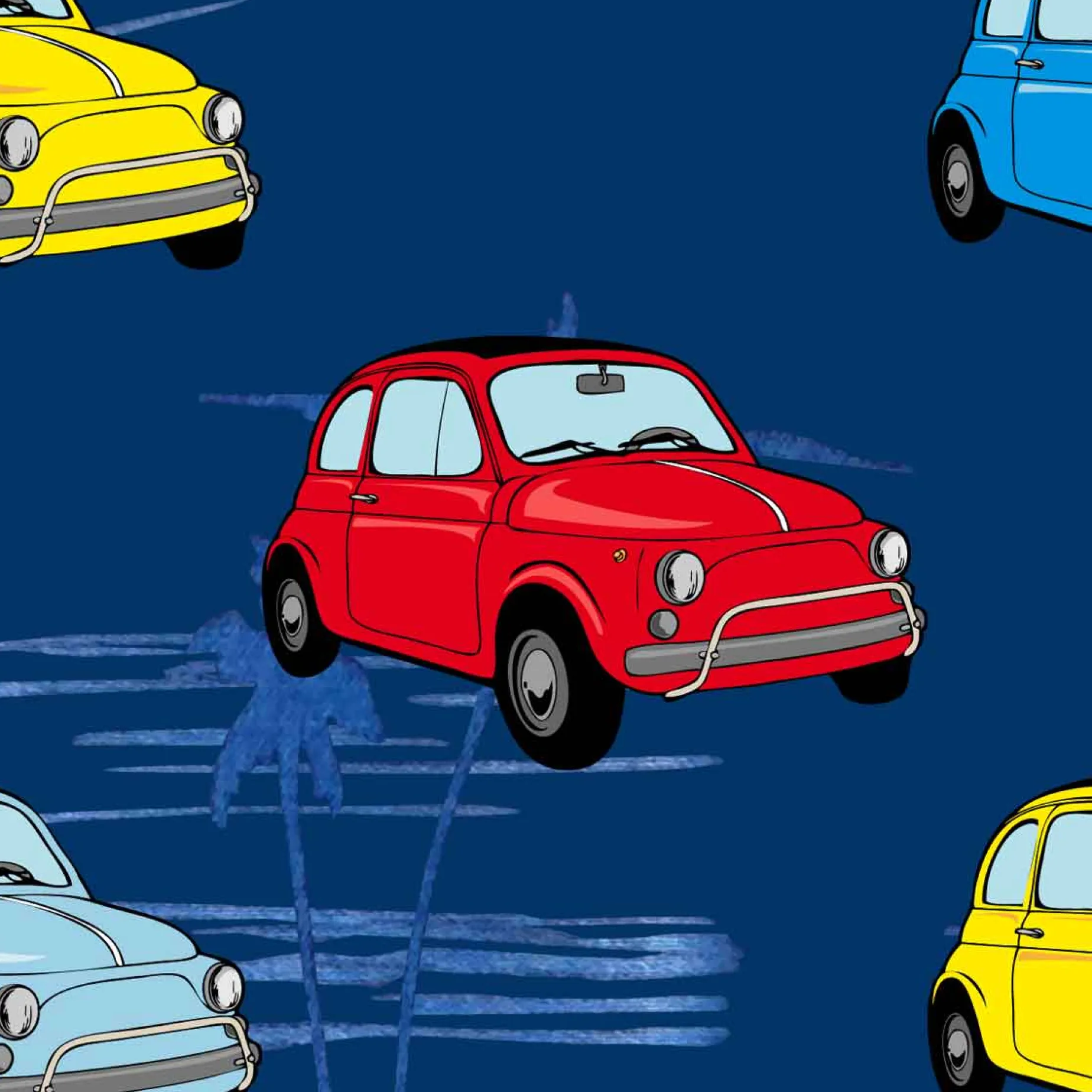 Badeshorts für Jungen mit mehrfarbigem Autos-Print