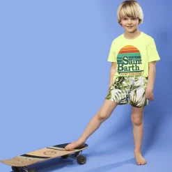 Badeshorts für Jungen mit tropischem Aufdruck