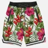 Badeshorts mit tropischem Print im Surf-Stil