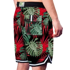 Badeshorts mit tropischem Print im Surf-Stil