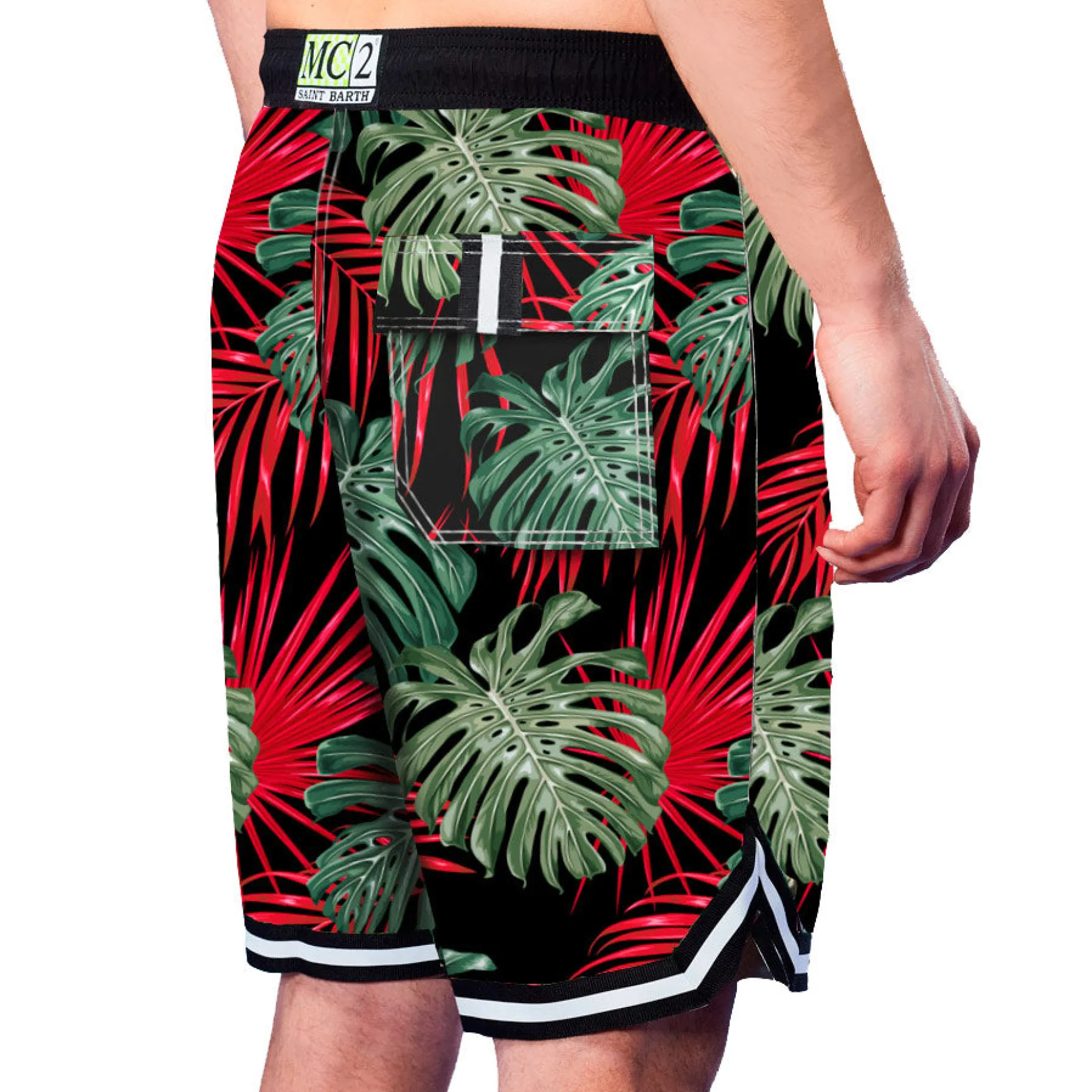 Badeshorts mit tropischem Print im Surf-Stil