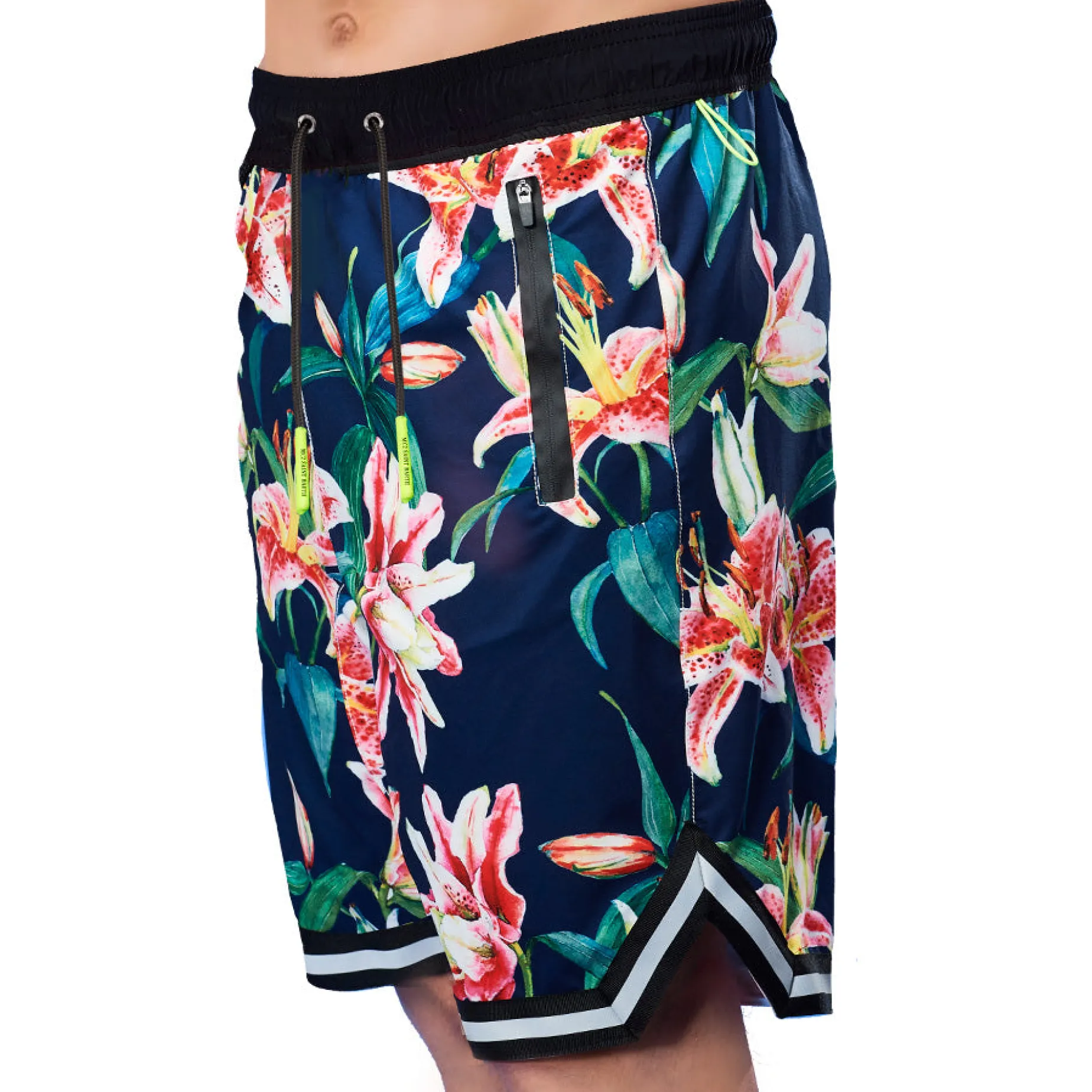 Badeshorts mit tropischem Print im Surf-Stil