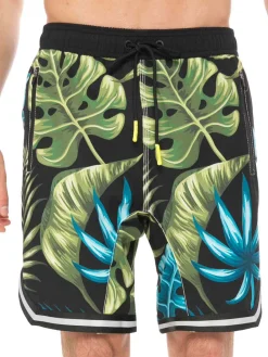 Badeshorts mit tropischem Print im Surf-Stil