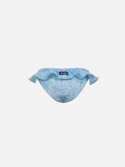 Badeslip Melly mit Rüschen für Mädchen mit Toile de Jouy-Print
