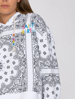 Bandana-Kapuzenpullover aus Baumwolle mit Saint-Barth-Stickerei