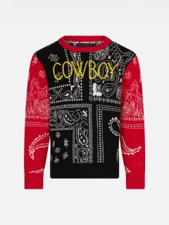 Bandana-Pullover für Jungen mit Cowboy-Stickerei