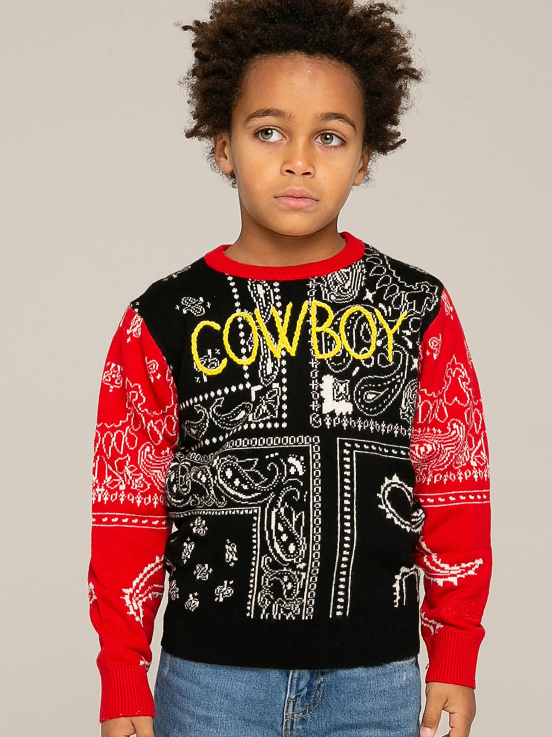 Bandana-Pullover für Jungen mit Cowboy-Stickerei