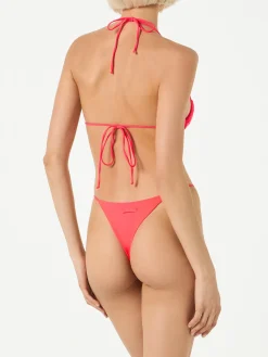Bandeau-Bikini für Damen in Neonrot