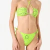 Bandeau-Bikini für Damen mit Bandana-Print und Anhängern