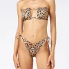 Bandeau-Bikini für Damen mit Leopardenmuster