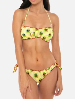 Bandeau-Bikini für Damen mit Avocado-Print