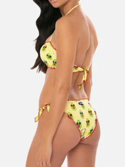 Bandeau-Bikini für Damen mit Avocado-Print