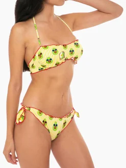 Bandeau-Bikini für Damen mit Avocado-Print