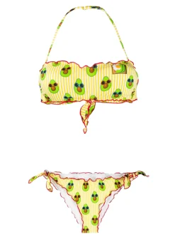 Bandeau-Bikini für Damen mit Avocado-Print
