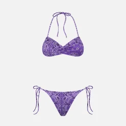 Bandeau-Bikini für Damen mit Bandana-Print