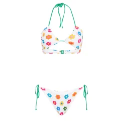 Bandeau-Bikini für Damen mit Gänseblümchen-Print