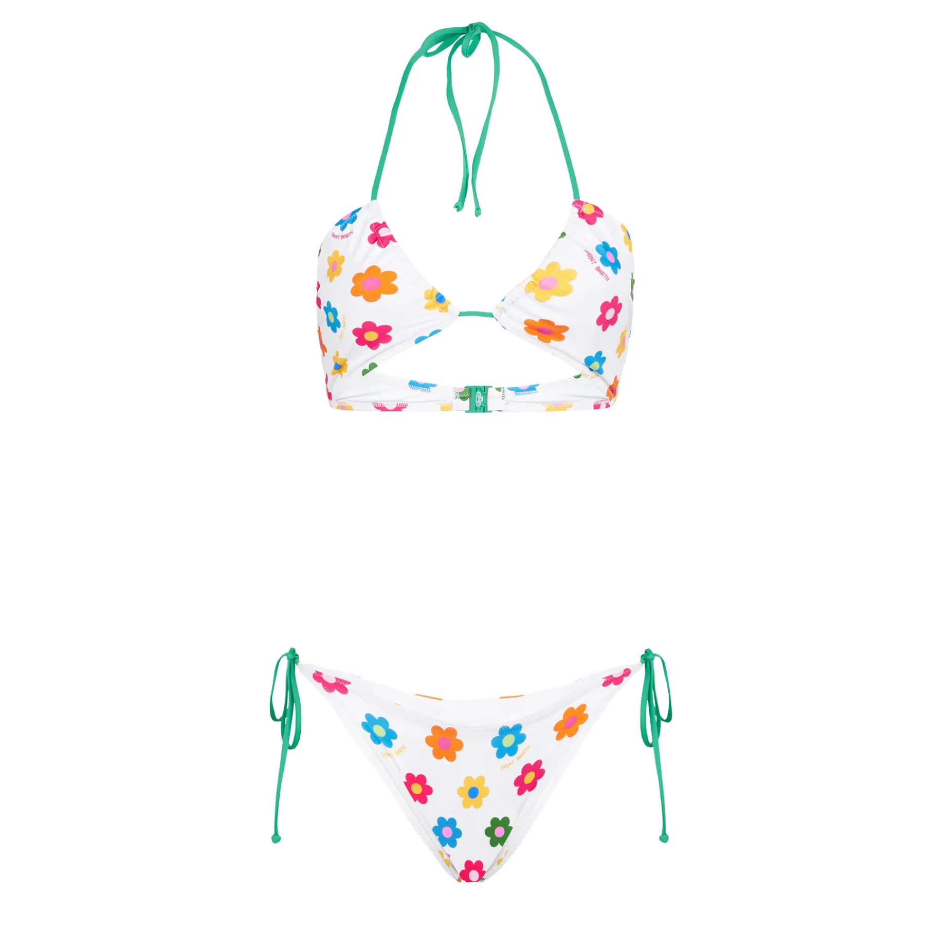 Bandeau-Bikini für Damen mit Gänseblümchen-Print