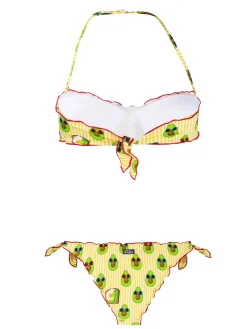 Bandeau-Bikini für Damen mit Avocado-Print
