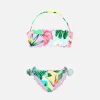 Bandeau-Bikini für Mädchen mit Blumenprint