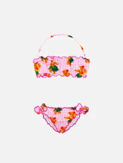 Bandeau-Bikini für Mädchen mit Hawaii-Bären-Print