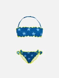 Bandeau-Bikini für Mädchen mit Sternenprint