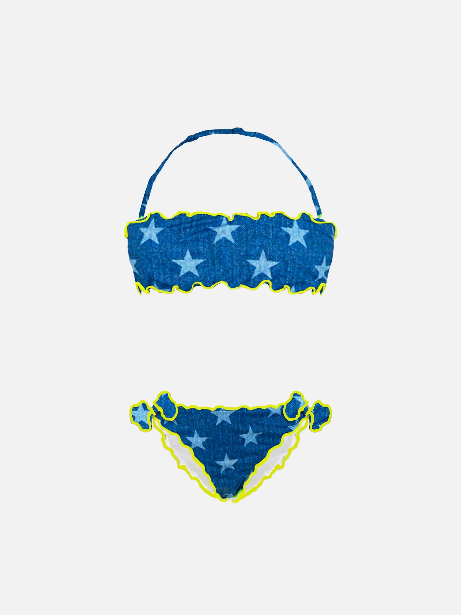 Bandeau-Bikini für Mädchen mit Sternenprint