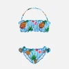 Bandeau-Bikini für Mädchen mit Ananas-Print